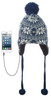 KitSound Audio Peruvian Knit Bobble Beanie Hat Built in Removable Headphones
