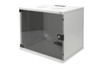 DIGITUS SOHO 9U 19" Wall Mounting Network Cabinet, Flat-Pack, 460 x 540 x 400 mm, Glass Door, Light Grey - DN-19 09-U-S-1