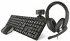 Trust QOBY 4 in 1 Home Office Bundle Wireless Keyboard/Mouse Webcam & Headset