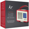 KitSound Swing Mini Portable 1920s Style Retro FM Radio with Alarm Clock - Red