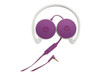 HP H2800 Stereo On Ear Wired 3.5mm Headphones With Mic - Purple / White