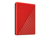 WD My Passport 2TB Portable External Hard Drive Red USB 3.2 Red