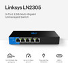 Linksys LN2305-KE 5-Port 2.5G Multi-Gig Unmanaged Switch Metal Fanless USB-C Pwr