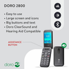 Doro 2800 4G Unlocked Big Button Flip Mobile Phone Black