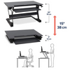 Ergotron WorkFit-TL Sit-Stand Desktop Workstation Standing Desk Converter Black