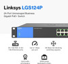 Linksys LGS124P-UK 24 Port Gigabit Network Switch Unmanaged 12x PoE+ Ports 120W