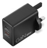 Lenovo 65W Dual USB-C GaN Fast Wall Charger UK 3-Pin Plug for Laptop Phone Black
