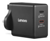 Lenovo 65W Dual USB-C GaN Fast Wall Charger UK 3-Pin Plug for Laptop Phone Black