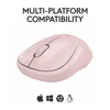 Logitech M240 Silent Wireless Bluetooth Mouse Optical Compact Travel Rose Pink