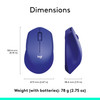 Logitech M330 Silent Plus Wireless Optical Mouse 2.4GHz USB Nano Receiver Blue