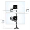Ergotron LX Dual Stacking Monitor Arm Tall Pole Desk Mount for 2 Screens to 40" – image 6