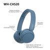Sony WH-CH520 Wireless Bluetooth On-Ear Headphones with Mic Blue 