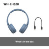 Sony WH-CH520 Wireless Bluetooth On-Ear Headphones with Mic Blue  – image 9