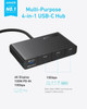 Anker USB-C Display Hub 4-in-1 10Gbps Multiport Adapter 4K 60Hz 100W PD Gray