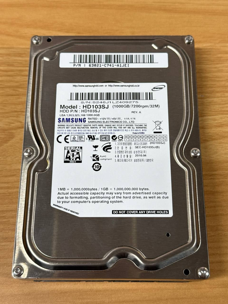 Samsung HD103SJ 1TB 3.5
