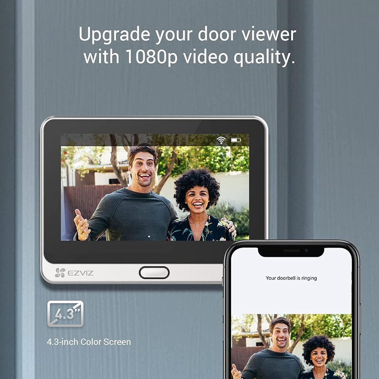 EZVIZ DP2 Full HD 1080p Smart Video Doorbell Peephole Camera With 4.3  Display - TAB Retail