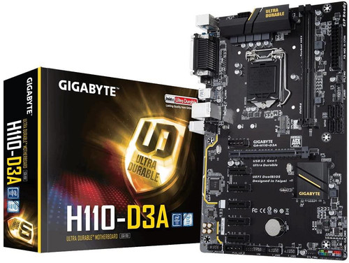 Gigabyte H110-D3A Intel (LGA1151) DDR4 USB 3.1 m.2 GB LAN ATX Motherboard Gigabyte H110-D3A Intel (LGA1151) DDR4 USB 3.1 m.2 GB LAN ATX Motherboard