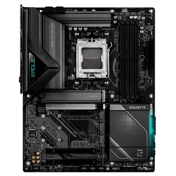 Gigabyte X870E EAGLE WIFI7 AMD AM5 Socket Motherboard, ATX, 4x DDR5 Slots, 4x M.2 Sockets, Fitted I/O Shield, 5GbE LAN, Wi-Fi 7, 1x HDMI Port / 2x USB-C (USB4)