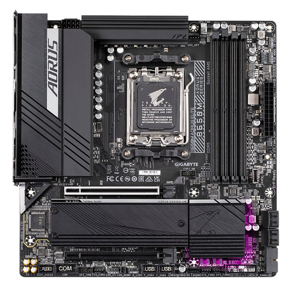 Gigabyte B650M AORUS ELITE AMD AM5 Socket Motherboard, Micro-ATX, 4x DDR5 Slots, 2x M.2 Sockets, Fitted I/O Shield, 2.5GbE LAN, 1x DisplayPort / 1x HDMI Port – image 2