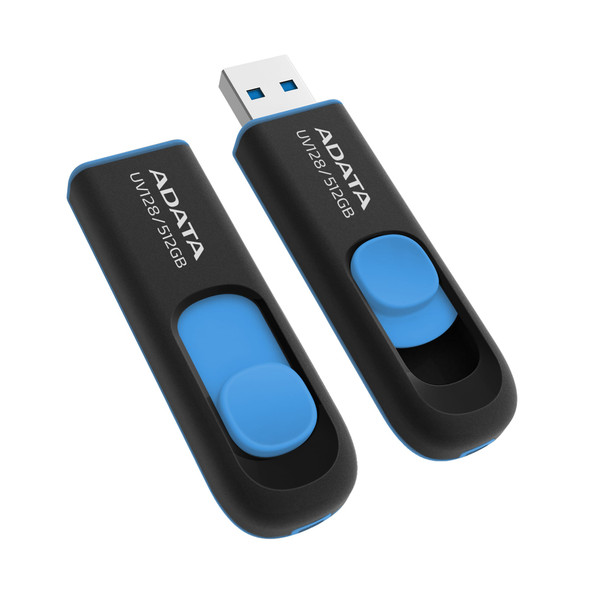 Adata UV128 512GB USB 3.2 Gen 1 Flash Drive, Black and Blue