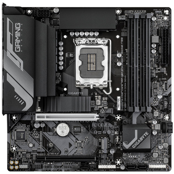 Gigabyte B760M GAMING X DDR4 GEN5 Intel 1700 Socket Motherboard, Micro-ATX, 4x DDR4 Slots, 2x M.2 Sockets, Fitted I/O Shield, 2.5GbE LAN, 1x DisplayPort / 1x HDMI Port – image 2