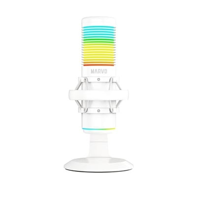 Marvo Scorpion MIC-07 Blast 60 USB RGB Noise Cancelling Wired Gaming Microphone (White)