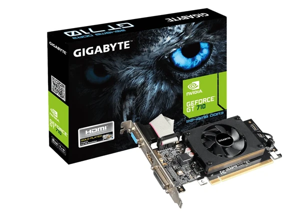 Gigabyte NVIDIA GeForce GT 710 2GB DDR3 Low Profile Graphics Card, 954 MHz Core Clock, Single Fan, 1x DVI-D / 1x D-Sub / 1x HDMI Port – image 2