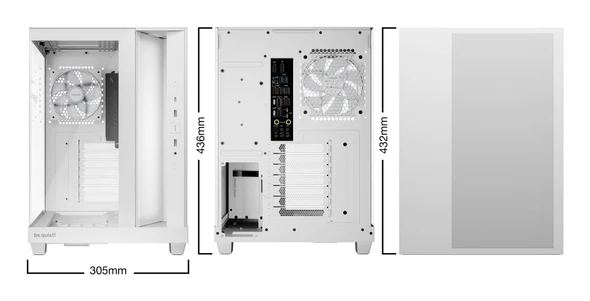 be quiet! BGW86 Light Base 500 LX Mid Tower Gaming Case, 1 x USB Type-C / 2 x USB 3.2, High Airflow ATX Case, 4x Pre-Installed ARGB Light Wings LX Fans, ATX / M-ATX / Mini-ITX Compatible
