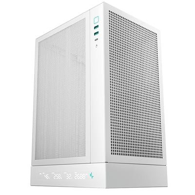 Deepcool CH170 Digital White Mini-ITX Case - High Airflow, Supports Water Cooling, Ultra-Quiet Operation, Compact Design for Efficient Space Management