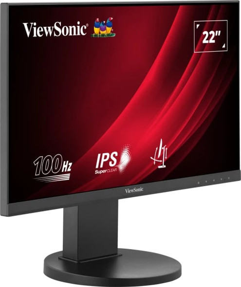 Viewsonic VG Series VG2208A LED Monitor 22 Inch With USB Hub, 1920 x 1080, Full HD Black, 100Hz, 5ms, HDMI, DisplayPort, Height-Adjustable