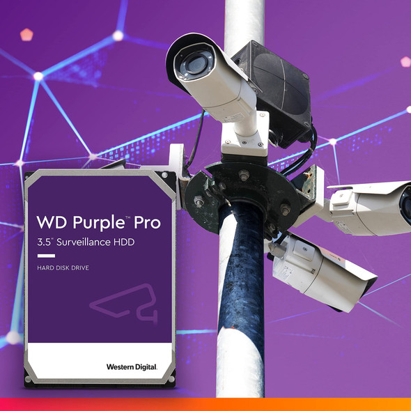 WD Purple Pro 22TB Smart Video 3.5" Internal Hard Drive, AllFrame Technology, 550TB/yr, 512MB Cache, 7200 RPM, 5 Year Warranty