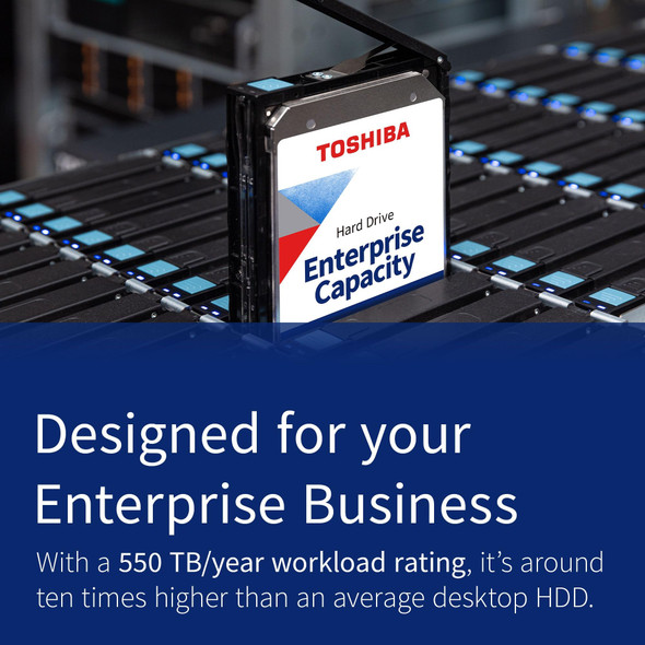 Toshiba MG Series 8TB Internal Enterprise Hard Drive, 3.5" SATA HDD, 7200 RPM, 24/7 Operation, For Server, Hyperscale, Cloud, 550TB/Year workload, 5yr Warranty (MG10ADA800E)