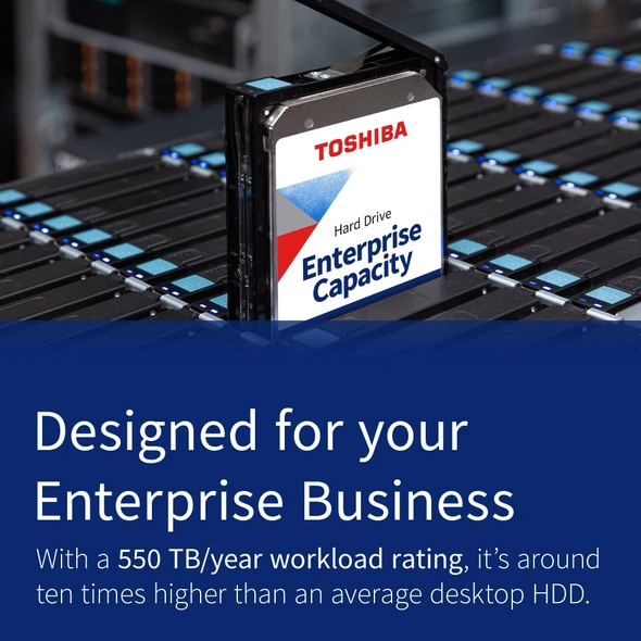 Toshiba MG Series 8TB Internal Enterprise Hard Drive, 3.5" SATA HDD, 7200 RPM, 24/7 Operation, For Server, Hyperscale, Cloud, 550TB/Year workload, 5yr Warranty (MG10ADA800E) – image 2