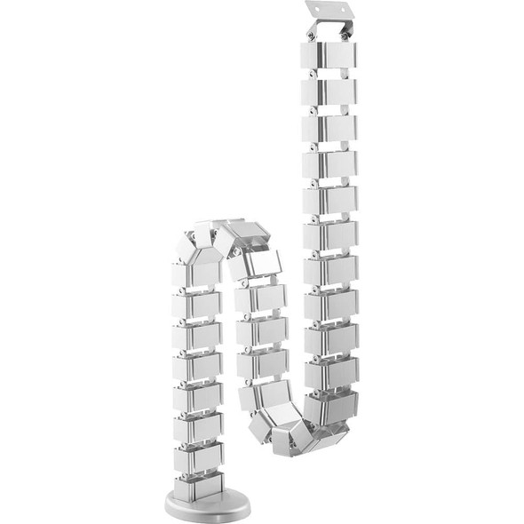 DIGITUS Vertical cable management - Flexible desk cable management - Metal base - Desk height up to 130 cm - Silver