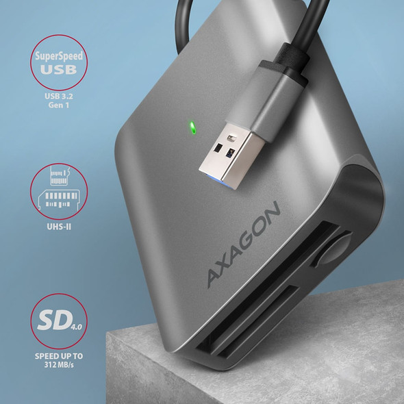 Axagon CRE-S3 External USB-A 3.2 Gen 1 3-slot & lun SD/microSD/CF card reader USB 3.2 Gen 1 (3.1 Gen 1) Type-A Grey – image 2