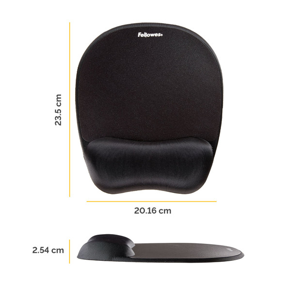 Fellowes PlushTouch Keyboard Wrist Rest Support Ergonomic Foam Microban Black – image 2