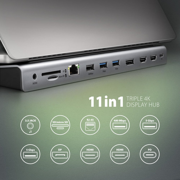 AXAGON HMC-4KX3 USB-C Docking Station with 100W PD, Dual HDMI & DisplayPort - HMC-4KX3 – image 2
