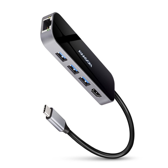 AXAGON HMC-6GL USB-C Docking Station with HDMI 4K, Gigabit Ethernet and 100W PD - HMC-6GL