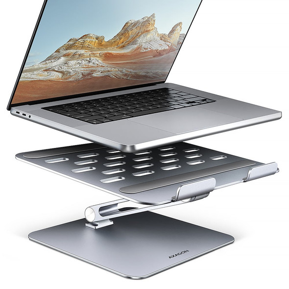 AXAGON Height Adjustable Laptop and Tablet Stand 10" to 17.3" Grey Aluminium - STND-LQ – image 2