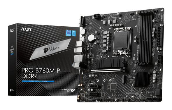 MSI PRO B760M-P DDR4 Intel LGA1700 Micro ATX Motherboard PCIe 4.0 M.2 USB-C