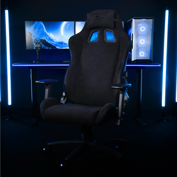 Arozzi Avanti Soft Fabric Ergonomic Gaming Chair, 120kg Capacity, 3D Armrests - AVANTI-SFB-PBK – image 2