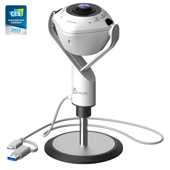 J5CREATE JVU368 360° Conference Webcam with Speakerphone 1080p 30fps - JVU368-N