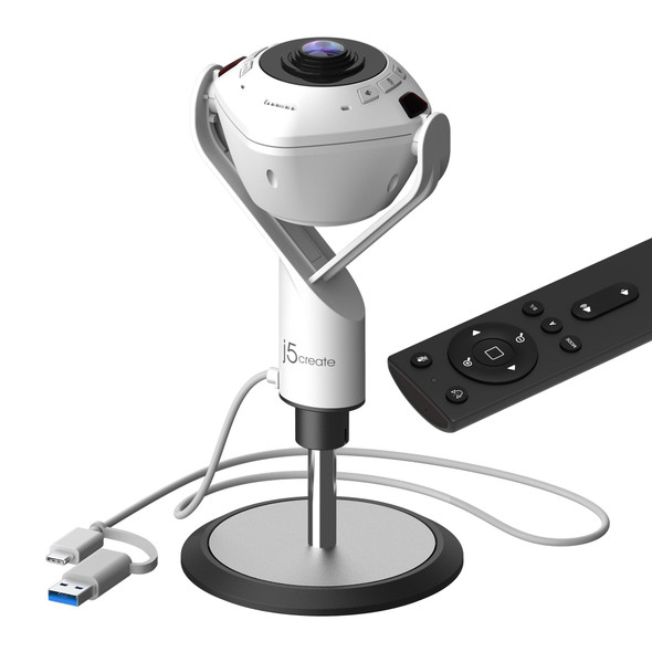J5CREATE JVU368 360° Conference Webcam with Speakerphone 1080p 30fps - JVU368-N – image 2