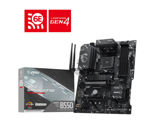MSI B550 GAMING WIFI6E AMD AM4 Motherboard, DDR4, Wi-Fi 6E - B550 GAMING WIFI6E