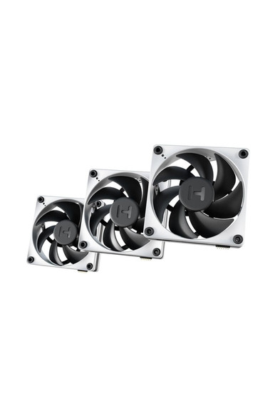 HYTE THICC FP12 120mm PWM Fan 3-Pack & NP50 Hub, 32mm Thick, 3000 RPM - FAN-HYTE-FP12-BW-3NP