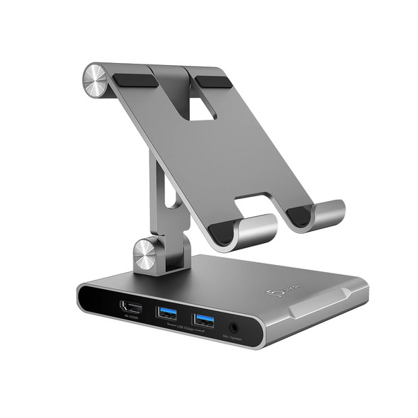 J5CREATE JTS224 Multi-Angle Tablet Stand with USB-C Docking Station for 12.9" iPad Pro - JTS224-N