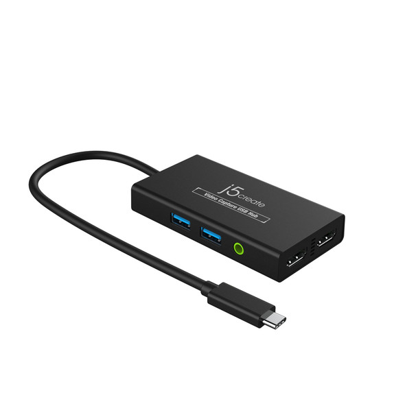 J5CREATE Video Capture USB Hub with 1080p Capture, 4K HDMI, 60W PD - JVA01-N
