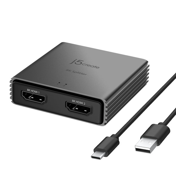 J5CREATE JDSH812 8K HDMI 2.1 2-Way Splitter 8K 60Hz 4K 120Hz HDR10+ - JDSH812-N – image 2