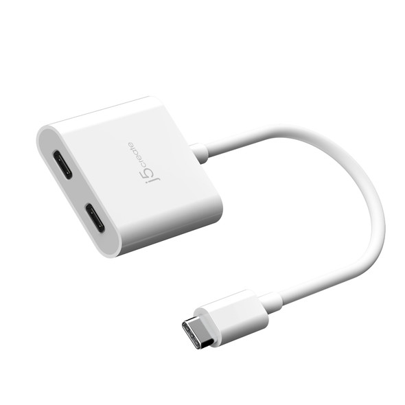 j5create USB-C to Dual USB-C Adapter with 4K 240Hz and 100W Power Delivery - JCA164-N