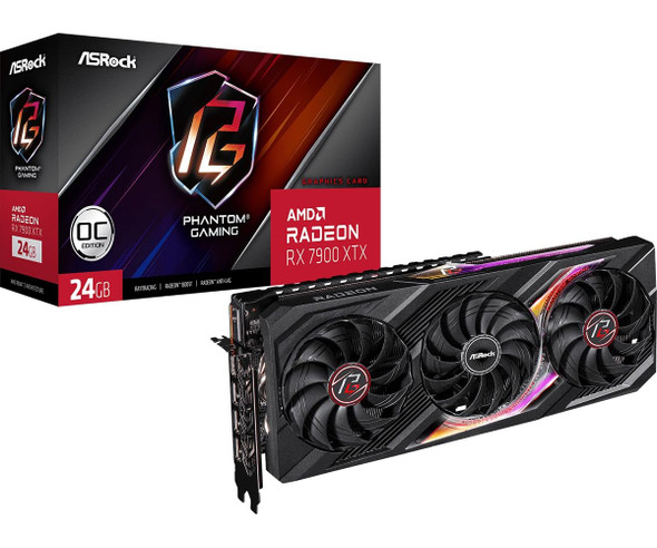 ASRock AMD Radeon RX 7900 XTX Phantom Gaming OC 24GB GDDR6 Graphics Card GPU